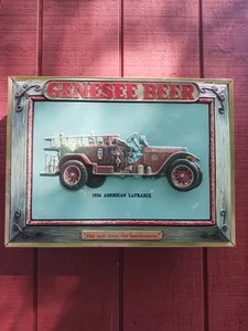 3D Lighted GENESEE BEER Sign 15x20 Lights Up, American LaFrance Firetruck - Picture 1 of 11
