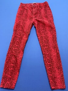 Celebrity Pink Women Red and Black Snake Print Skinny Pants. Size 7/28 - Picture 1 of 4