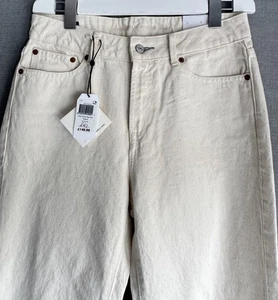Superb BNWT DENHAM Ww Dxal Bardot Whof Cream Denim Jeans waist30/ inseam 30 new - Picture 1 of 22