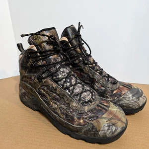 Cabelas Mens Camo Boots 12EE Wide Mid Hunting Waterproof Dry Plus 81-2525 Brown - Picture 1 of 11