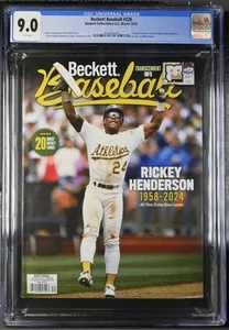 Rickey Henderson Rare Cover Beckett Baseball Magazine 2025 Tribute A’s CGC 9.0 - Picture 1 of 2