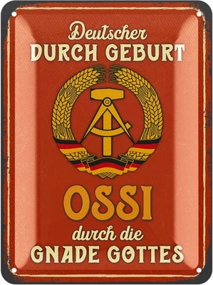 LANOLU Retro Blechschild, DDR Geschenke Männer, Trabi Geschenke, Ossi DDR Produkte