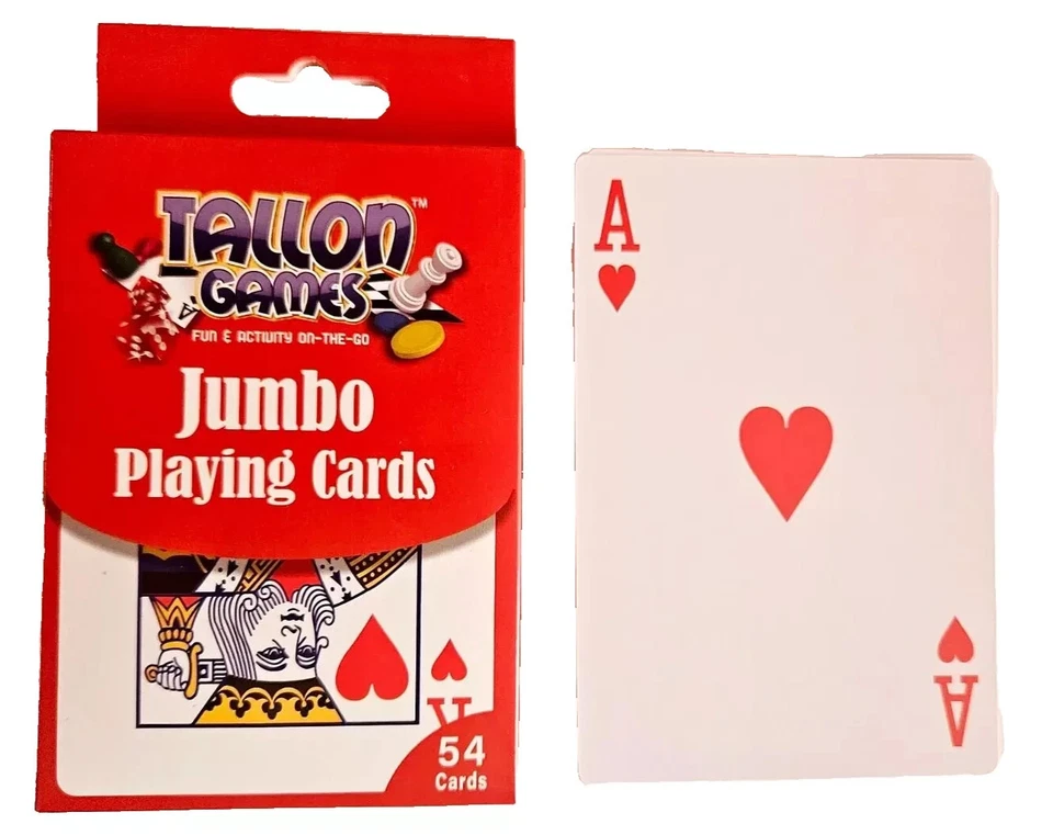 TALLON INTERNATIONAL LTD Jumbo Large Playing Cards - 54 Big Cards 85 x 123mm 286 gsm T7016-48