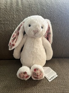 Jellycat Small BLOSSOM CREAM BERRY BUNNY ✨ Soft Plush Toy Strawberry Lovey NWT - Picture 1 of 13