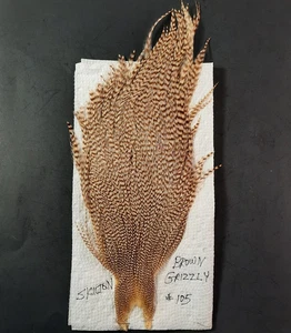 Brown Grizzly Dry Fly Hackle Neck Cape Rooster Dry Fly Tying Feathers #105 - Picture 1 of 8