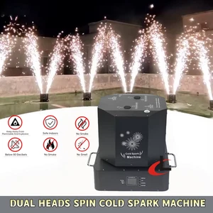 1300W Spin Cold Spark Machine Dual Fireworks Fountain DMX Sparkler Machine - Picture 1 of 7