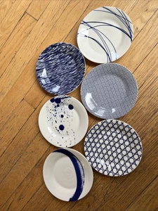 Plato Royal Doulton Pacific x6 Tapas Aperitivo Platos 6" Azul Patrones EC - Imagen 1 de 8