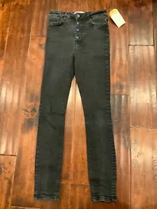 Zara Medium Wash Black Skinny Button-Up Jeans, Size 2 (US) - Picture 1 of 5