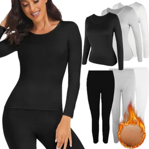 Long John Thermal Underwear Women Under Tops&Pants Seamless Warm Pajamas Sets US - Picture 1 of 22