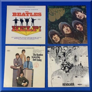 LOTTO ALBUM DISCHI THE BEATLES 33-1/3 LP HELP RUBBER SOUL REVOLVER IERI OGGI - Foto 1 di 8