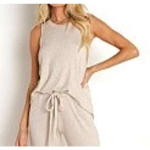 Eberjey NWT Elon Muscle Tank Oatmeal Sleepwear Top Size L - Picture 1 of 4