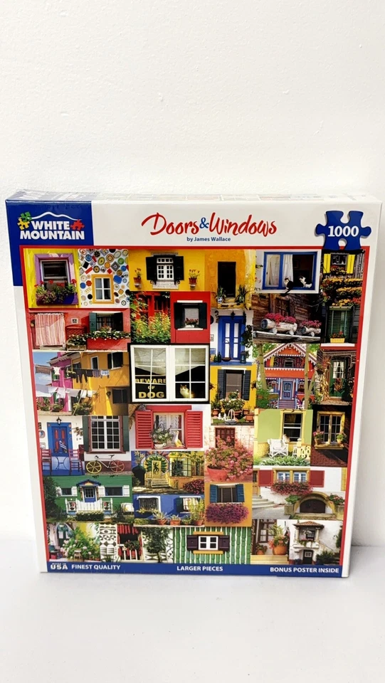 Rompecabezas White Mountain 1000 piezas puertas y ventanas 24" x 30" nuevo Foto 1 de 4