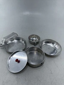 Vintage Aluminium Chaos Kit 5 Stück Camping Mädchen Pfadfinder Kochen Pfanne Topf Tasse - Bild 1 von 16