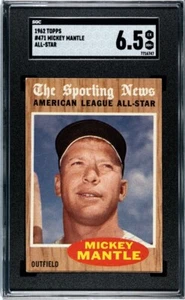 1962 Topps #471 Mickey Mantle All-Star YANKEES HOF - SGC 6.5 EX-NM+ - Picture 1 of 2