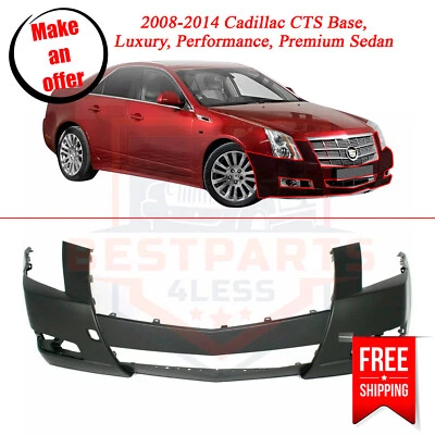 NEW Front Primered Bumper Cover Fascia Replacement for 2008-2014 Cadillac CTS Foto 1 de 4