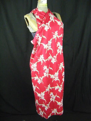 HILO HATTIE'S Vtg Red Purple Floral Hawaiian Wrap Dress Swim Cover-Up-One size - Image 1 of 4