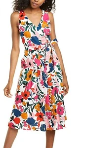 NWT Donna Morgan Women's Sleeveless Stretch Cotton Poplin V-Neck Midi Dress - Picture 1 of 3