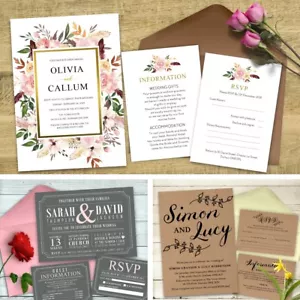 Wedding /Evening invitation Set, - RSVP cards, Poem cards and Info cards (W1) - Picture 1 of 58