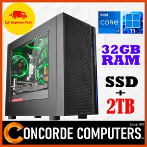 Intel Core i7 Gaming PC 32GB RAM Computer SSD+2TB Home & Office Desktop PC Core - Picture 1 of 5