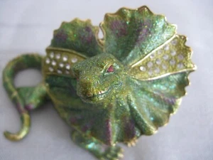 Rucinni Rüschen Hals Eidechse Schmuckkästchen Strass Magnet Klappdeckel - Bild 1 von 8