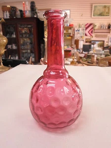 Antique Ruby, Cranberry Polka Dot Barber Bitters Bottle - Picture 1 of 12