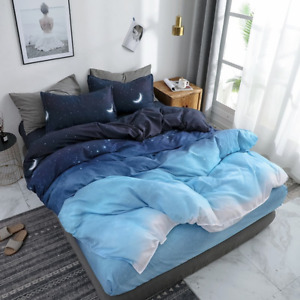 Bedding Set Pattern Gradient Color Duvet Cover Set Bed Sheet Pillowcases for Boy