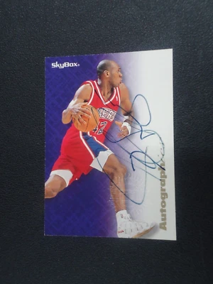 Jerry Stackhouse 1995-96 SKYBOX AUTOGRAPHICS BLUE INK CARD - Image 1 of 2