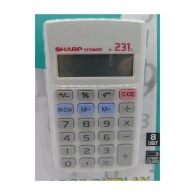 Sharp 8 Digit Simple Reliable Pocket Calculator Constant Function Battery Power - Image 1 of 2
