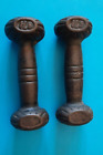 Antique Cast Iron Pair 1Lb Dumbells