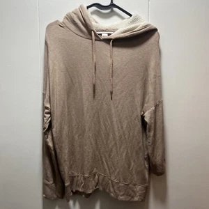 Victorias Secret Pullover Hoodie Sherpa Lined Hood Womens Size Large Soft Cozy - Picture 1 of 6
