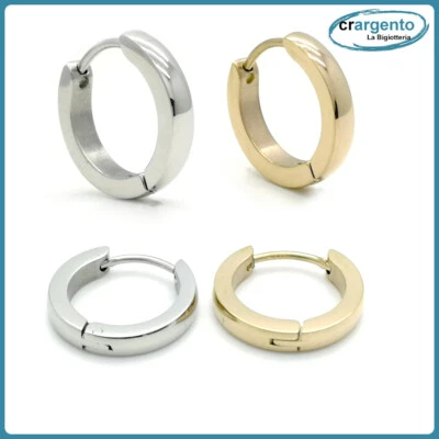 orecchini donna cerchio orecchino uomo acciaio inox da a in cerchietto piccoli  - Immagine 1 di 4