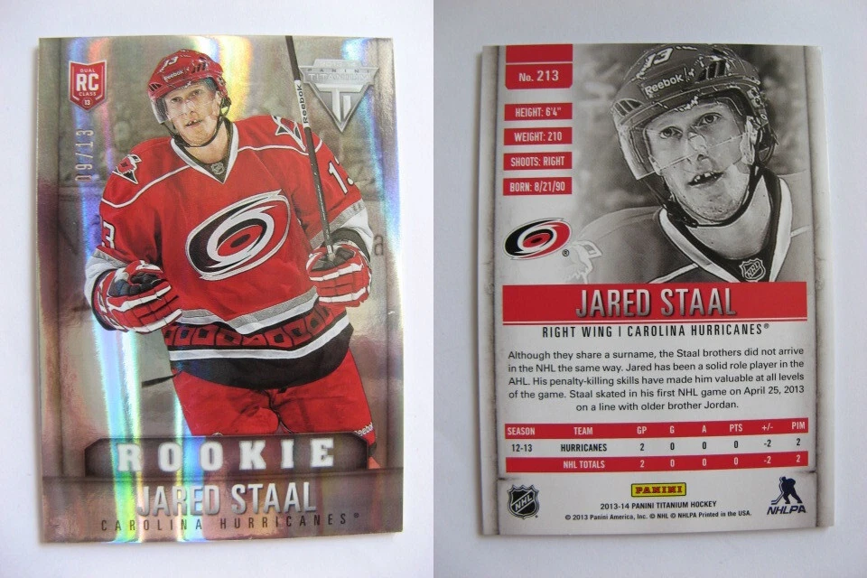 2013-14 Panini Titanium #213 Jared Staal 8/13 verdadero novato Foto 1 de 1