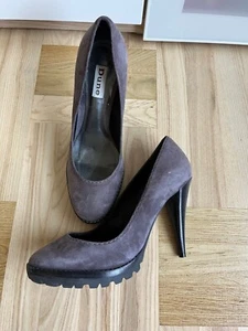 Zapatos DUNE Mujer Gamuza Tacones Street Puntera Almendra Talla 38/USA7 Gris - Imagen 1 de 6