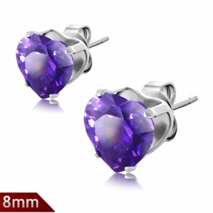 Par Pendientes Con Broche de Acero Inoxidable De 8mm Conjunto De Piedra - Imagen 1 de 1