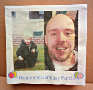 Geburtstag Foto Servietten Vollfarbig Hochzeitstag 12 Papierservietten - Bild 1 von 5