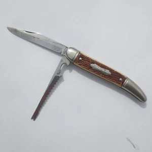 Vintage Colonial Prov. USA 2 Blade Fish Knife Scaler Pocket Knife -VG - Picture 1 of 11