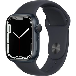 Apple Watch Series 7 41mm (GPS) Aluminum Black with Black Sport Band -Acceptable - Zdjęcie 1 z 2