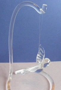 Hanging clear glass soaring flying 3.5" Bird ornament with 6" acrylic stand - Picture 1 of 5