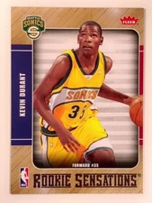 Kevin Durant ROOKIE 2007-08 Fleer “Rookie Sensations”  #RS2 RC SuperSonics Nets