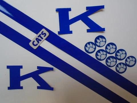 Kentucky Wildcats football helmet decals Power K 1980s throwback set lighter blu Cover