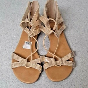 Sandalias American Eagle Outfitters niñas jóvenes con correa dorada talla 1 - Imagen 1 de 8