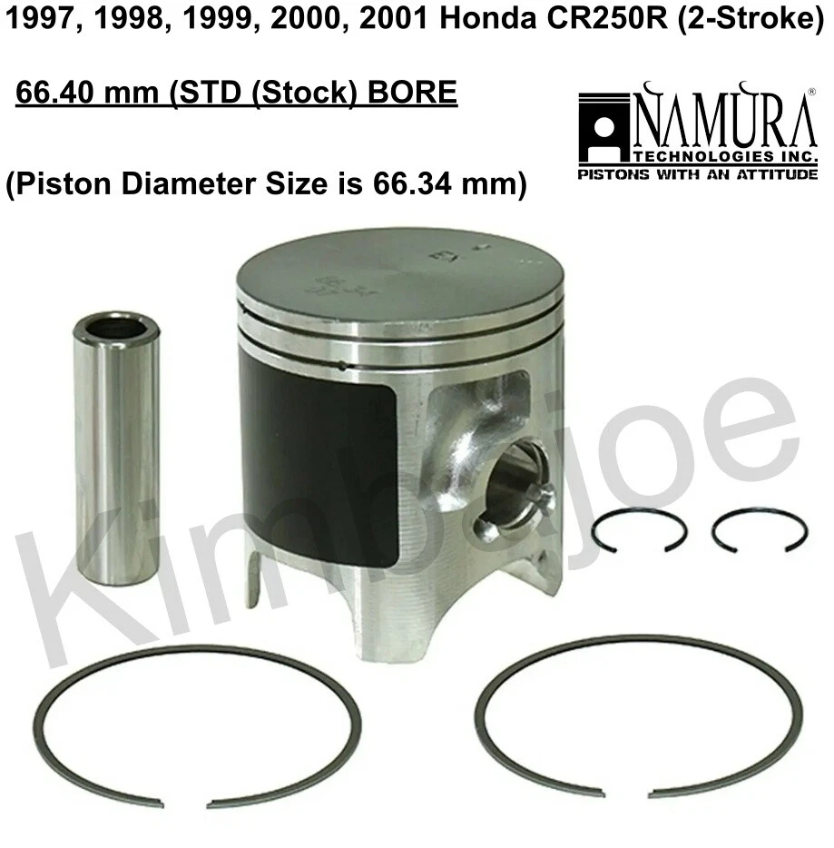 1997 1998 1999 2000 2001 Honda CR 250 R 66,40 mm STD Stock BORE kit de pistão Moly - Imagem 1 de 1