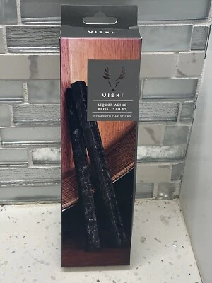 Viski Liquor Aging Kit Refill 2 Charred American Oak Wood Sticks Whiskey Ager - Image 1 of 3