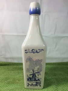 Botella de licor Vandermint blanco azul molino de viento holandés holandés tulipán - Imagen 1 de 6