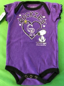 MLB Colorado Rockies Snoopy Bodysuit/Vest Newborn 0-3 Months - Picture 1 of 2