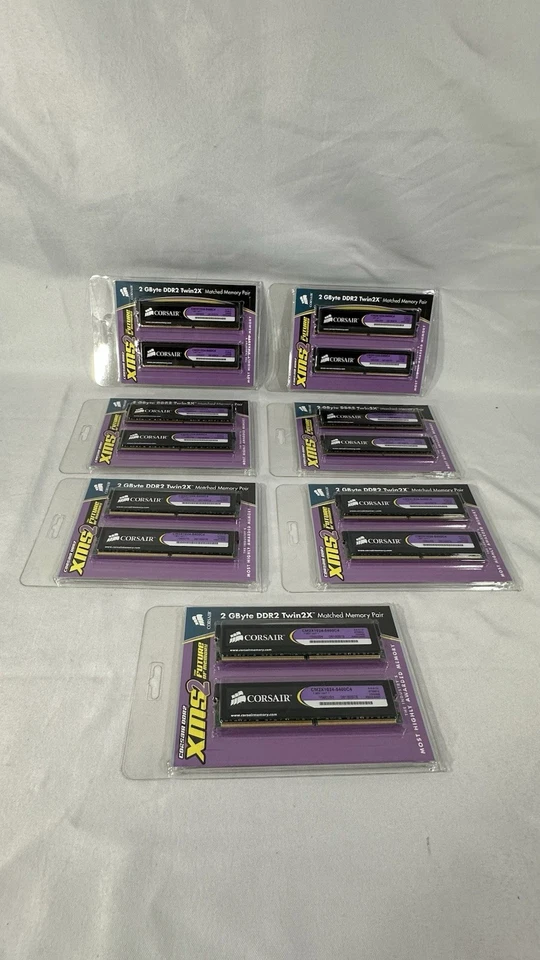 Lot Of 7 Corsair XMS2 2GB ( 2x1 GB) DDR2 800 MHz Desktop Memory CM2X1024-5400C4 - Image 1 of 4