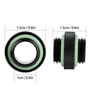 2Pcs Water Cooling Dual External Thread Hose Adapter Compression Fitting DW - Picture 1 of 12