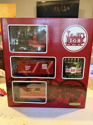 LGB 20513 G Scale Starter Set With Red Mogul With Orange Striping - Image 1 of 4