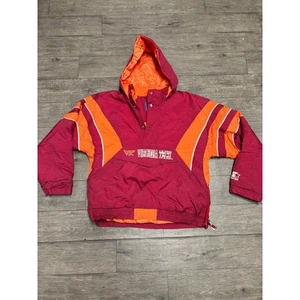 Vintage Virgina Tech Starter Pullover Jacket Sz Youth XL Red  - Picture 1 of 6