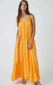 Maxi McKinley Free People Endless Summer talla L bohemio campesino playa ropa de resort - Imagen 1 de 11